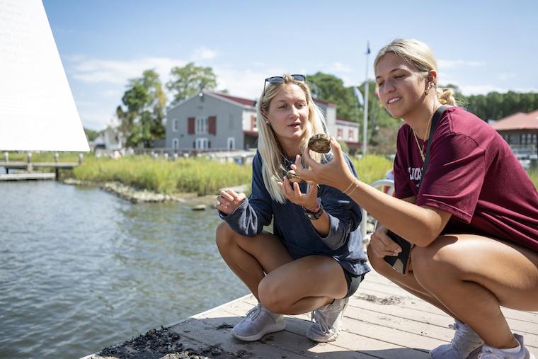 first-year students by the Chester River